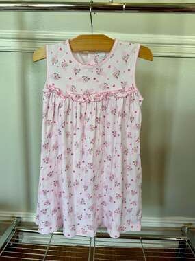 Kissy Kissy Girls Pink Ice Cream Floral Ruffle Sleeveless Dress Nightgown Size 4